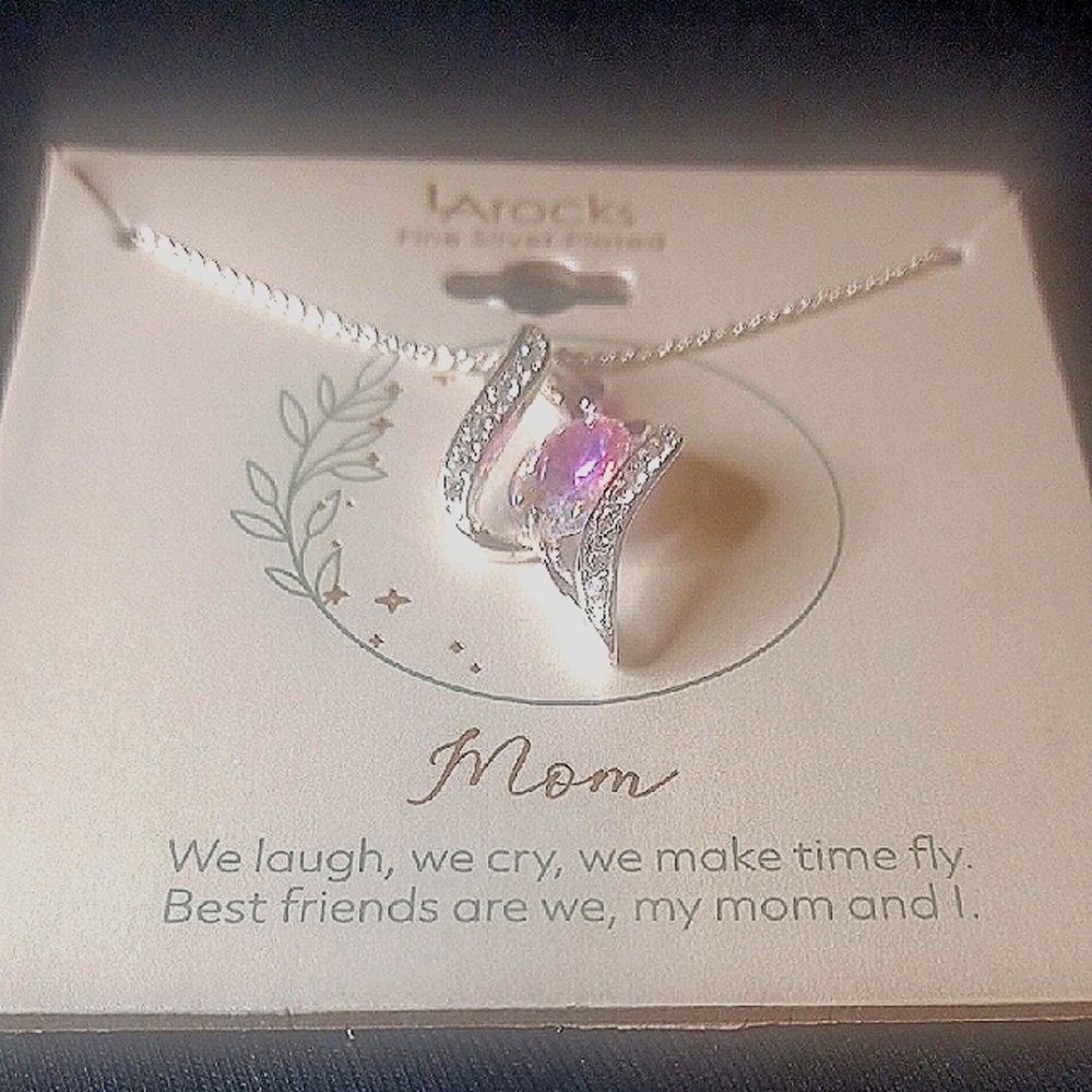 NWT LA ROCKS Fine Silver Plate Necklace